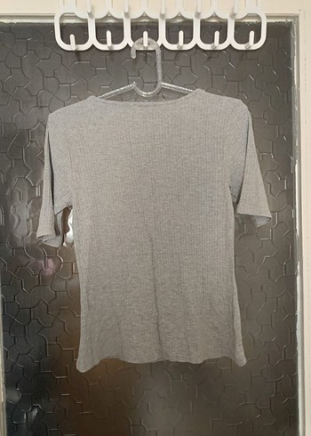 Gri Kısa Kollu Kadın Tişört - Görsel 3