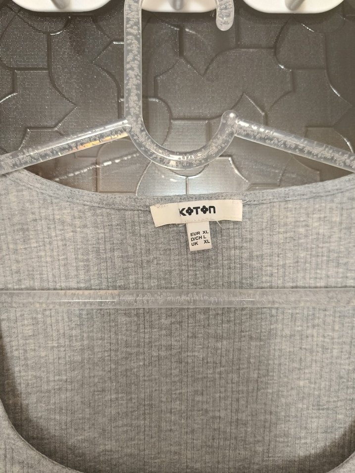 Gri Kısa Kollu Kadın Tişört - Görsel 2