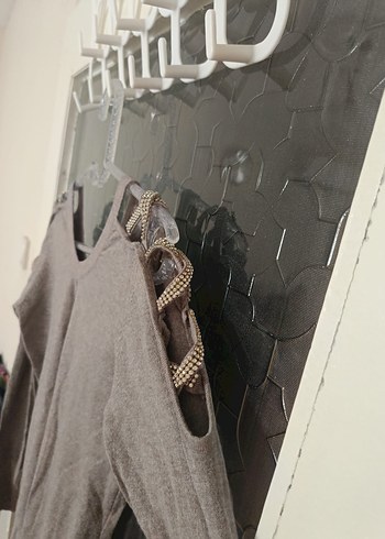 Bej V Yaka Uzun Kollu Triko Kazak - Görsel 3