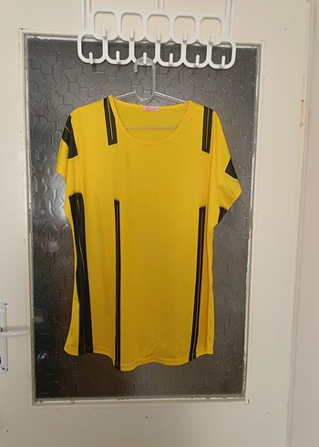 Sarı-Siyah Baskılı Forma Tişörtü, Kısa Kollu - Görsel 2