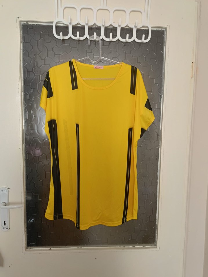 Sarı-Siyah Baskılı Forma Tişörtü, Kısa Kollu - Görsel 2