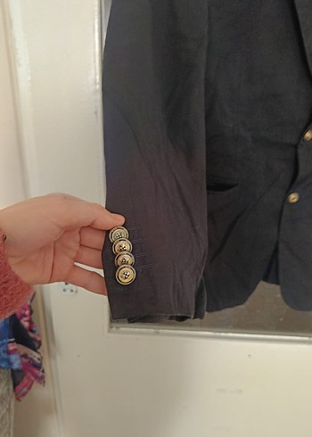 Düğmeli Siyah Erkek Takım Ceketi - Görsel 2