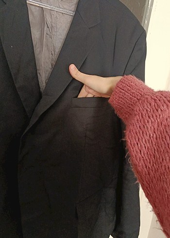 Düğmeli Siyah Erkek Takım Ceketi - Görsel 4