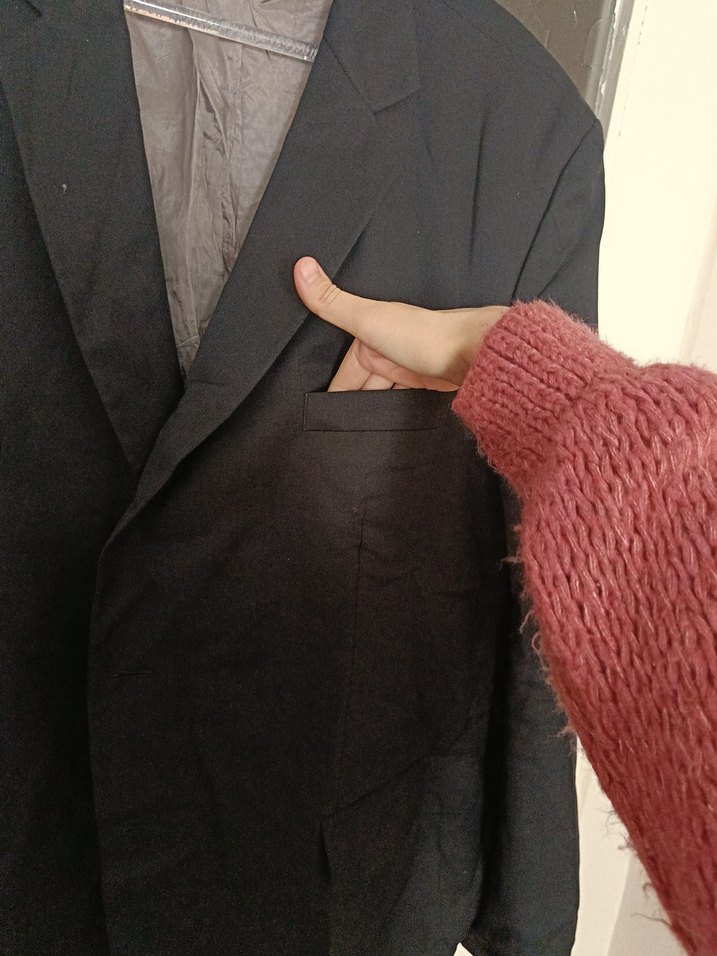 Düğmeli Siyah Erkek Takım Ceketi - Görsel 4