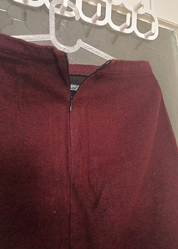 Bordo Midi Mini Etek Kışlık - Görsel 3