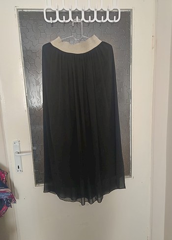 Drapeli Siyah Uzun Gotik Etek - Görsel 3