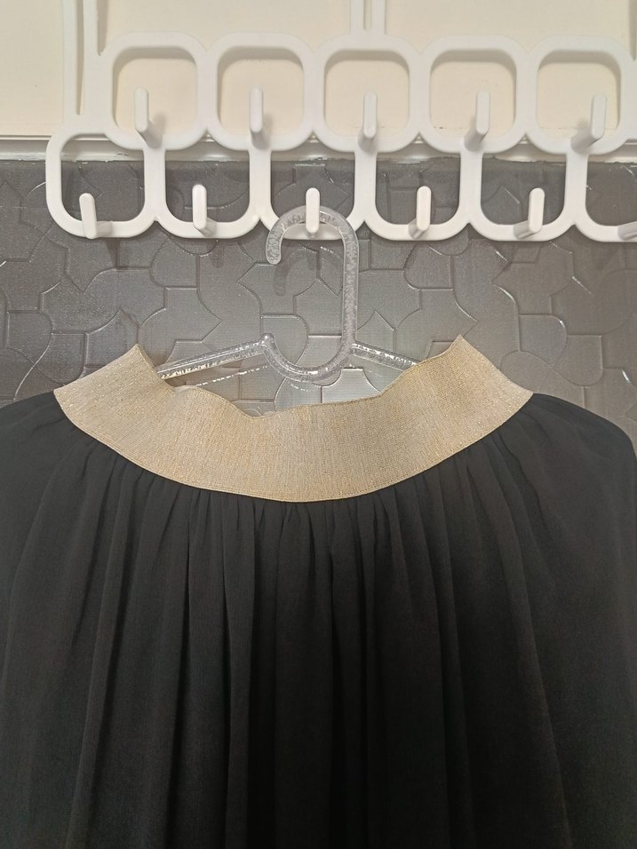 Drapeli Siyah Uzun Gotik Etek - Görsel 4