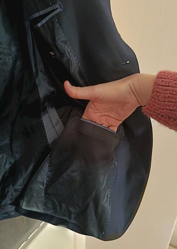 Düğmeli Lacivert Erkek Takım Ceketi - Görsel 12