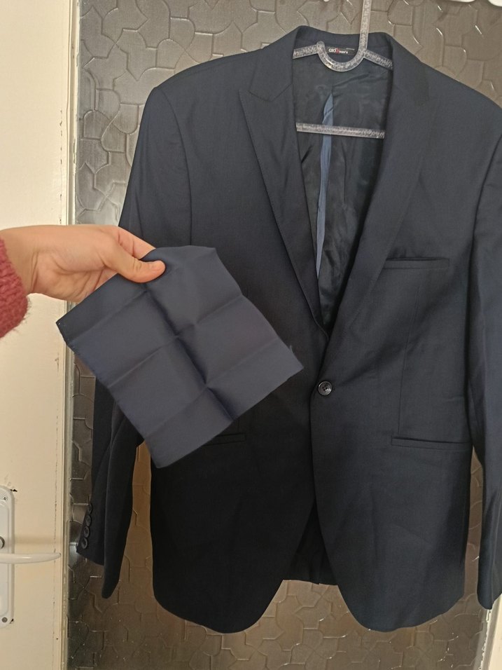 Düğmeli Lacivert Erkek Takım Ceketi - Görsel 3