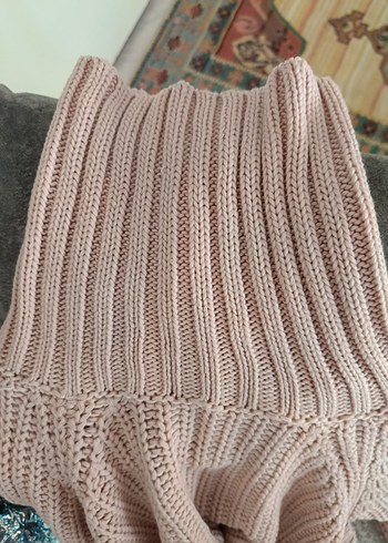 Pembe Boğazlı Triko Kadın Kazak - Görsel 6