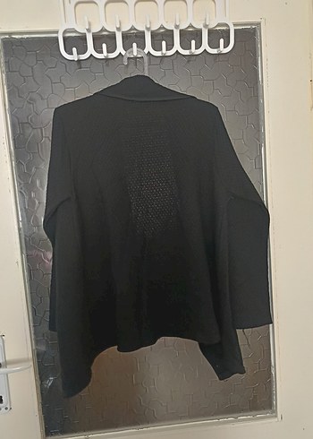 Siyah Midi Yün Ceket - Görsel 3