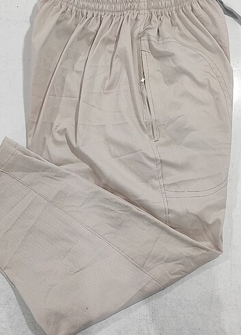 Fermuar cepli keten pantolon 