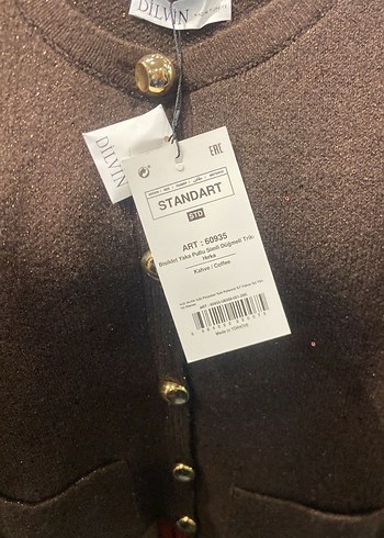 Düğmeli Kahverengi Kadın Hırka - Görsel 6