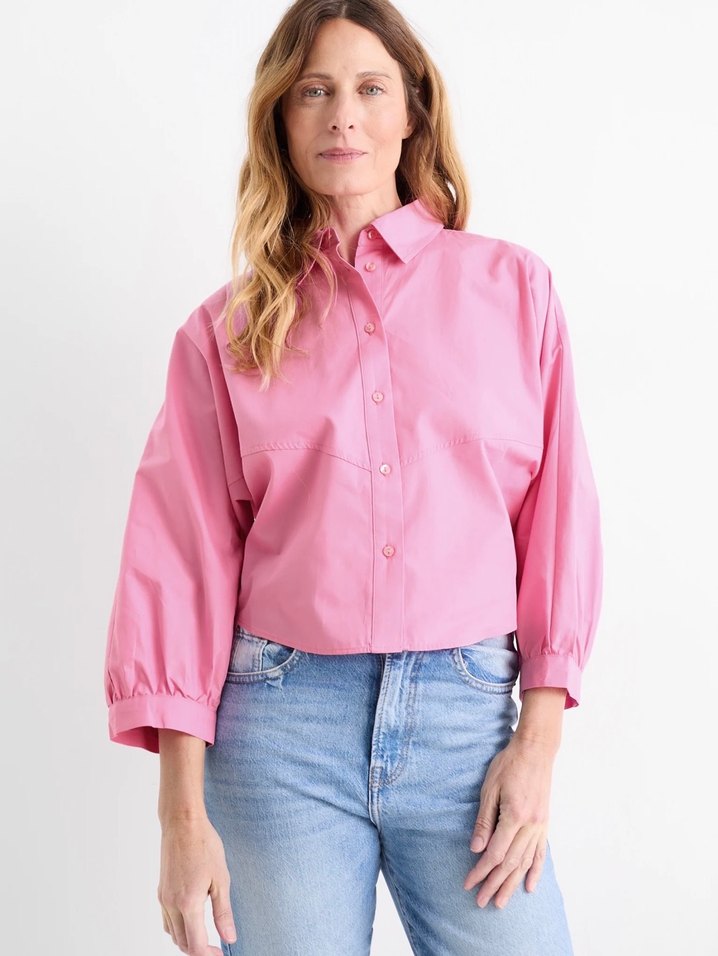 C&A Pembe Düğmeli Kadın Gömlek - Görsel 2