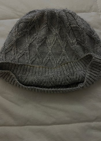 Gri Örgü Kadın Bere - Görsel 3