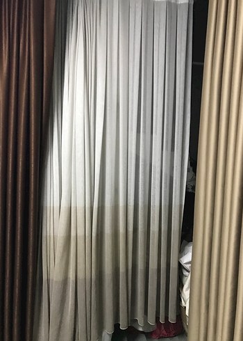 Keten ekru tül perde - Görsel 3