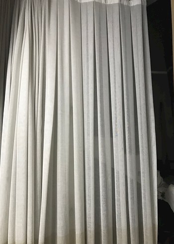 Keten ekru tül perde - Görsel 2