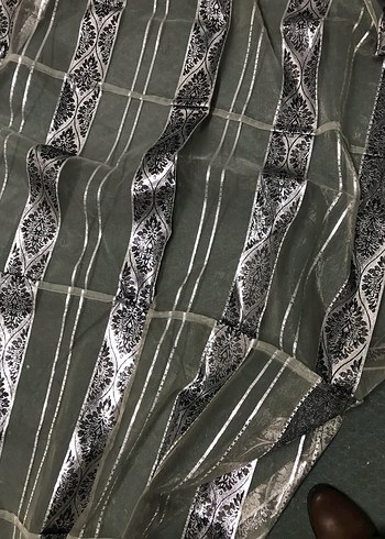 Bohem Gri Desenli Perde - Görsel 2