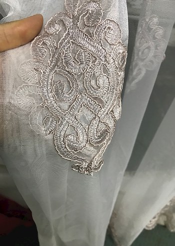 Nakışlı Beyaz Tül Perde 270x264 - Görsel 4