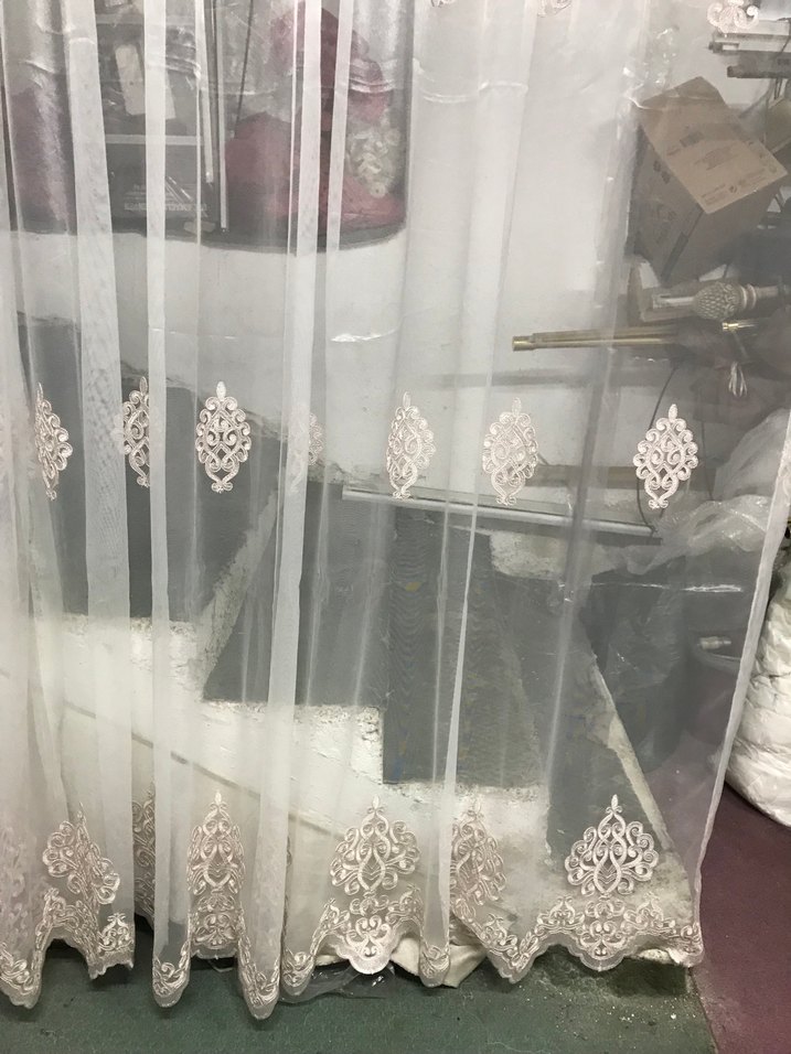 Nakışlı Beyaz Tül Perde 270x264 - Görsel 2