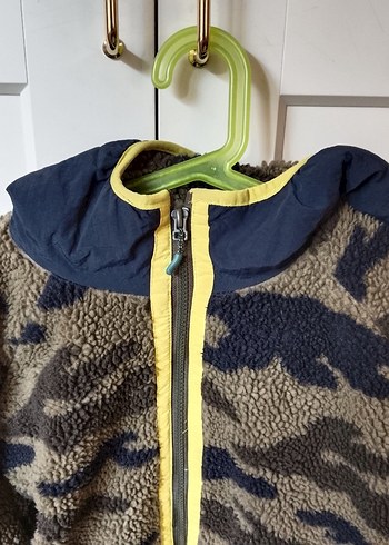 Zara Gri Kamuflaj Kapüşonlu Erkek Çocuk Polar Ceket