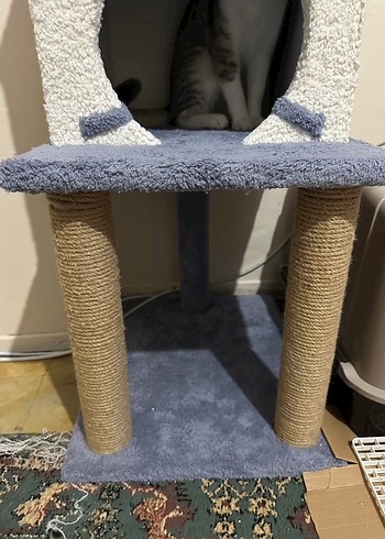 Gri Çok Katmanlı Kedi Tırmalama ve Oyun Evi - Görsel 4