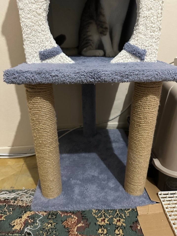 Gri Çok Katmanlı Kedi Tırmalama ve Oyun Evi - Görsel 4