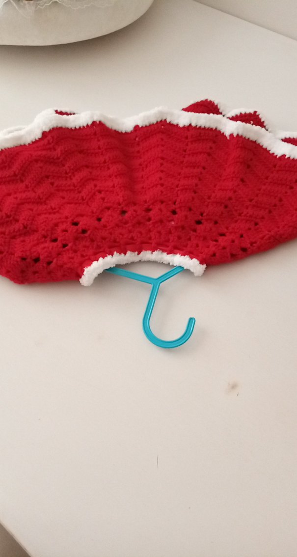 Kız Çocuk Kırmızı Örgü Panço - Görsel 4