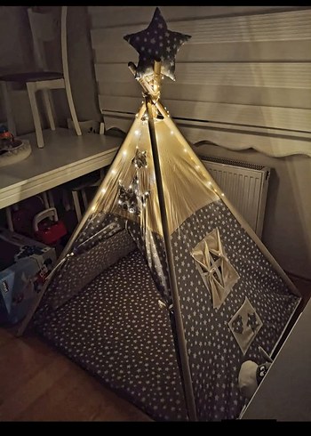 Gri Yıldız Desenli Çocuk Çadırı - Görsel 2