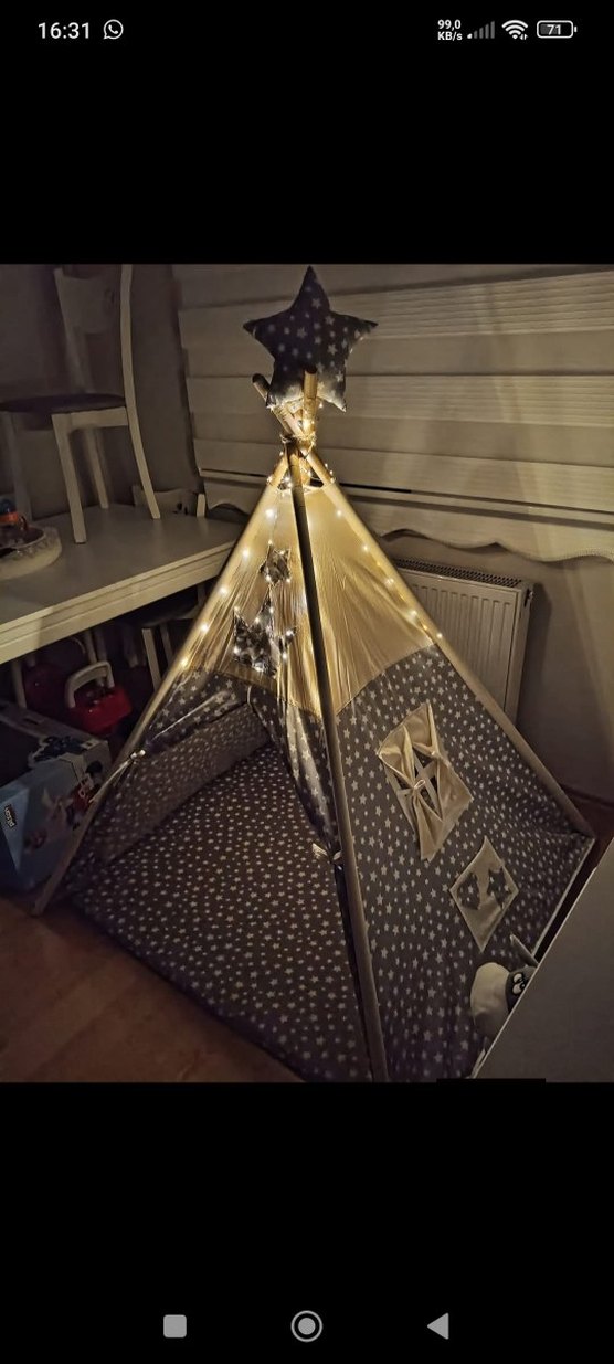 Gri Yıldız Desenli Çocuk Çadırı - Görsel 2