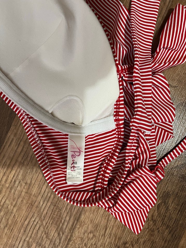 Penti Pembe Çizgili Fırfırlı Bikini Üstü - Görsel 3