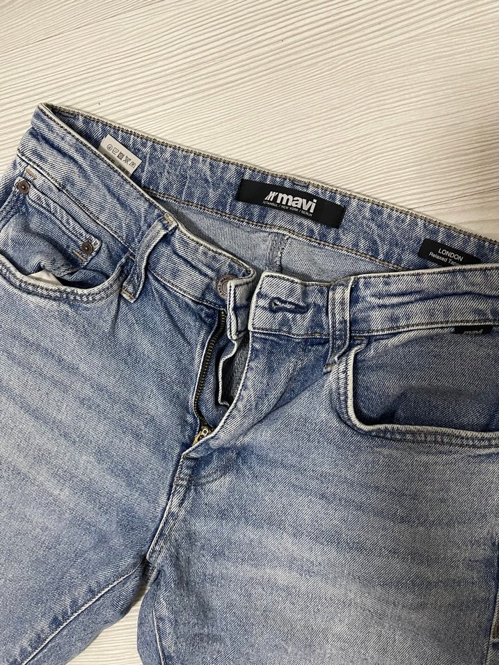 Erkek Mavi Denim Regular Fit Jean 28/27 ölçü - Görsel 3