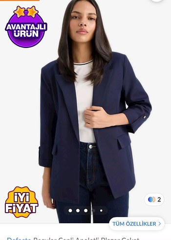 Lacivert Kadın Blazer Ceket - Görsel 5