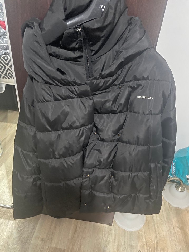 Düğmeli Siyah Kadın Kışlık Mont Lumberjack - Görsel 2