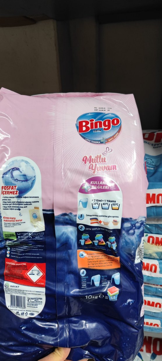 Bingo Matik Renkli ve Beyazlar İçin Toz Çamaşır Deterjanı 10 kg - Görsel 2