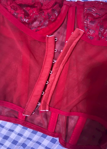 Kırmızı korse büstiyer - Görsel 2