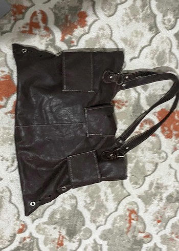 Kahverengi Deri Tokalı Kadın Çanta - Görsel 2