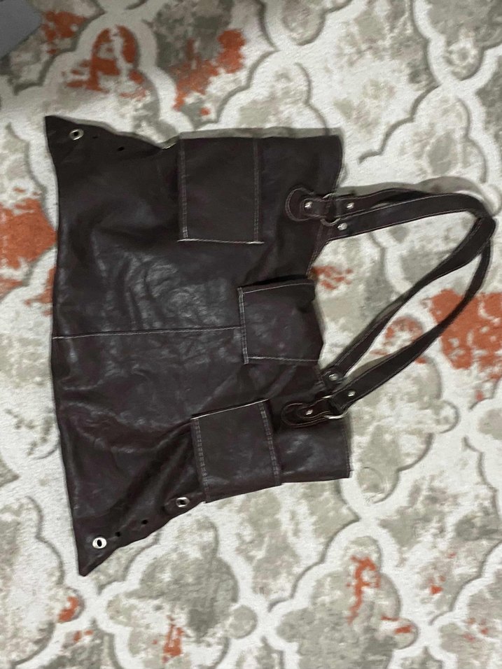 Kahverengi Deri Tokalı Kadın Çanta - Görsel 2