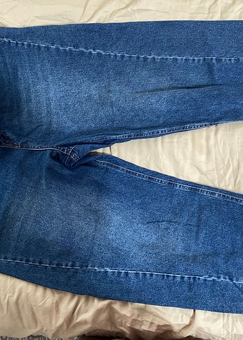 Kadın Mavi Bol Kesim  Kot Pantolon - Görsel 2