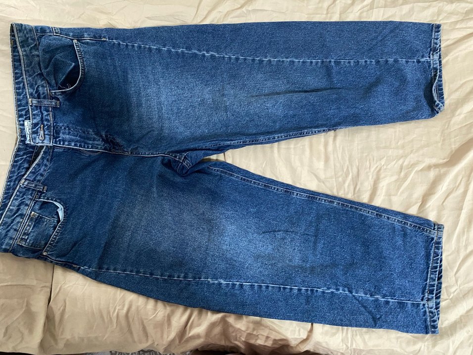 Kadın Mavi Bol Kesim  Kot Pantolon - Görsel 2