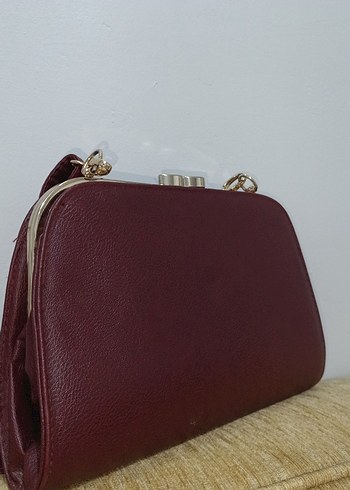 Mango Burgundy Deri Kadın Çanta - Mango