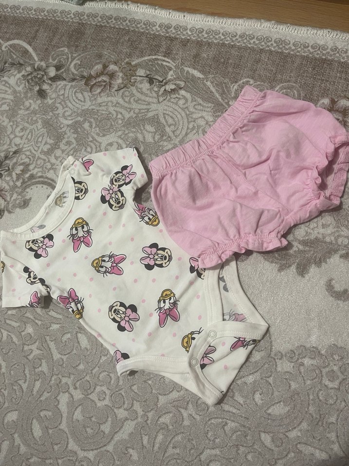 Pembe Kısa Kollu Bebek Kız Takımı - Görsel 2