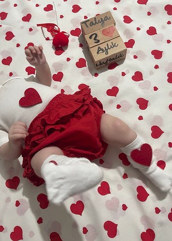 Kırmızı Fırfırlı Bebek Kız Tulum - Görsel 2