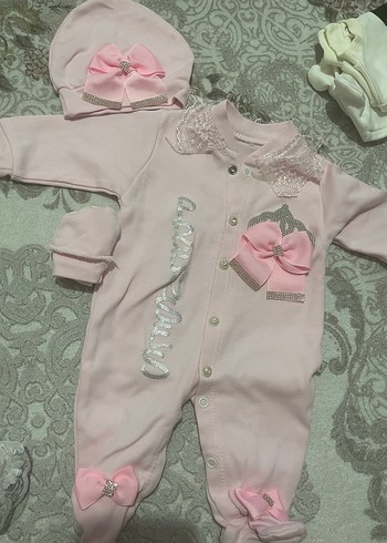 Dantel Detaylı Pembe Bebek Tulum - Görsel 2