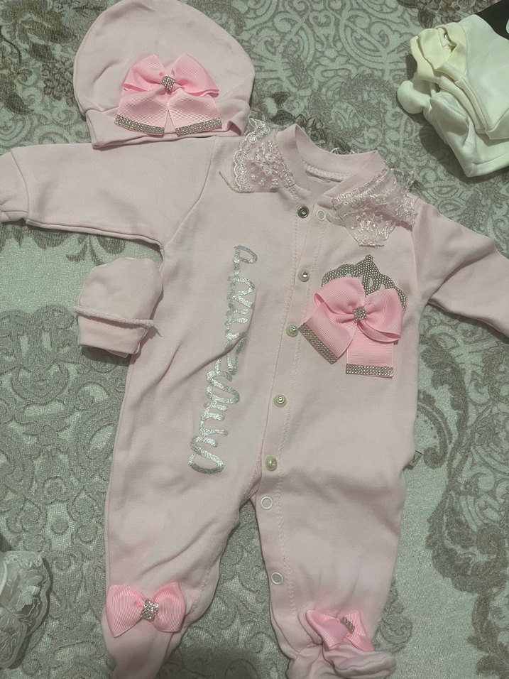 Dantel Detaylı Pembe Bebek Tulum - Görsel 2