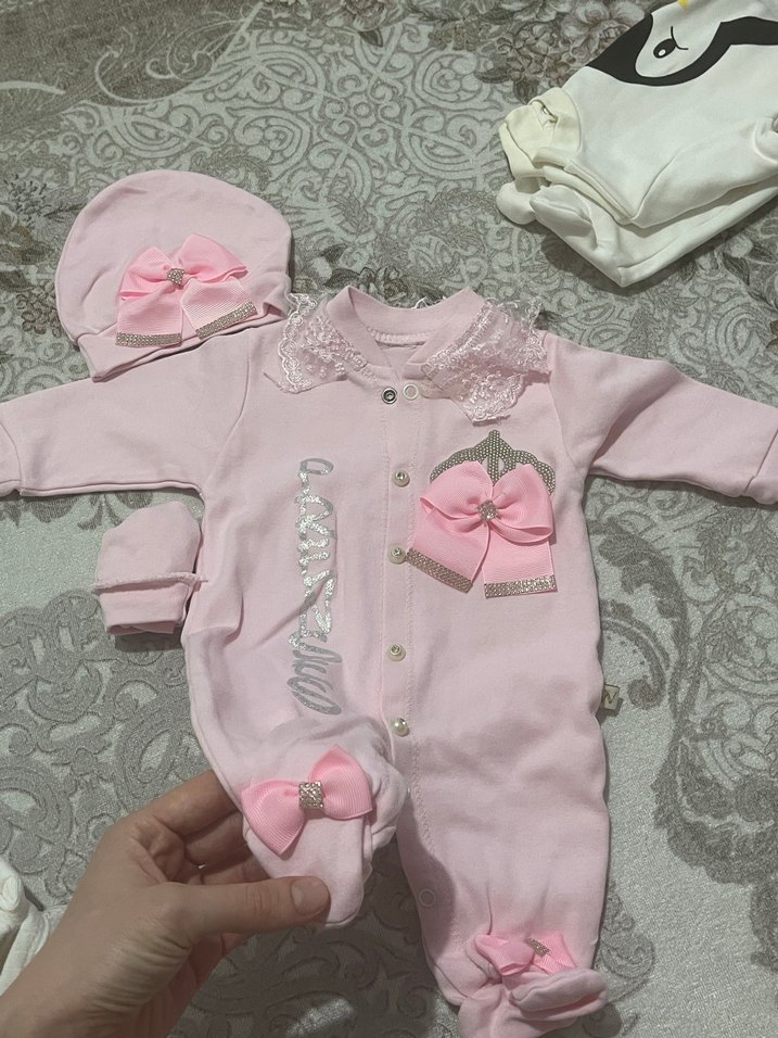 Dantel Detaylı Pembe Bebek Tulum - Görsel 4