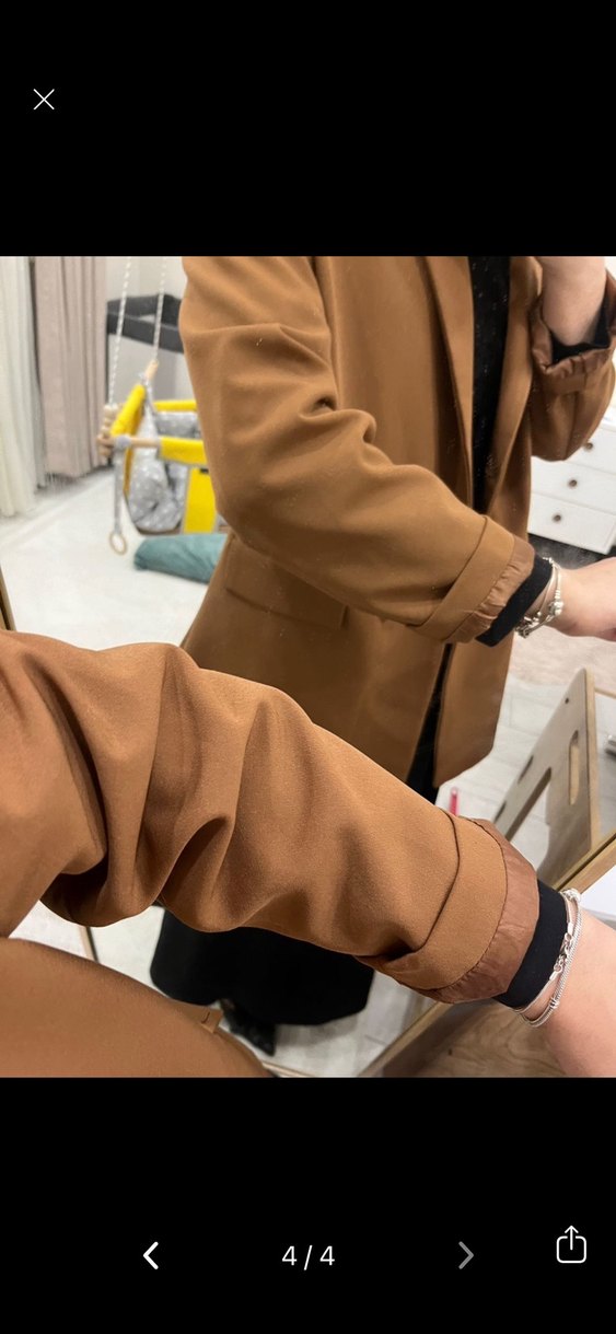 Kahverengi  Kadın Blazer ceket - Görsel 2