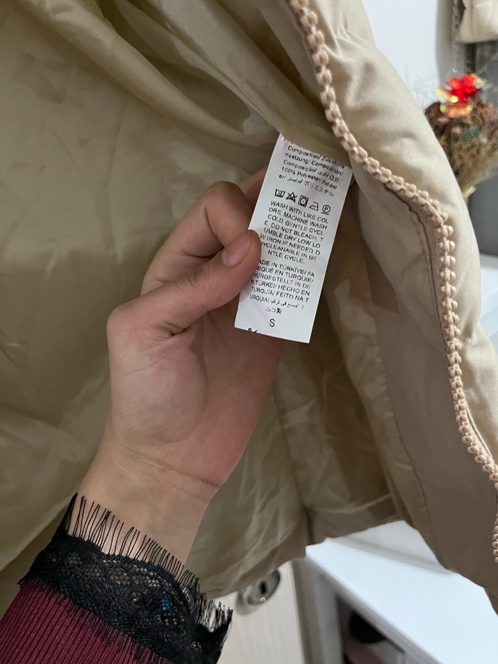 Bej Fermuarlı Kadın Kışlık Mont - Görsel 4