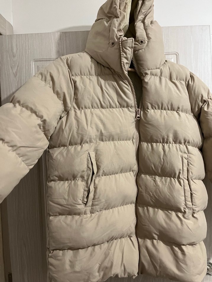 Bej Fermuarlı Kadın Kışlık Mont - Görsel 5