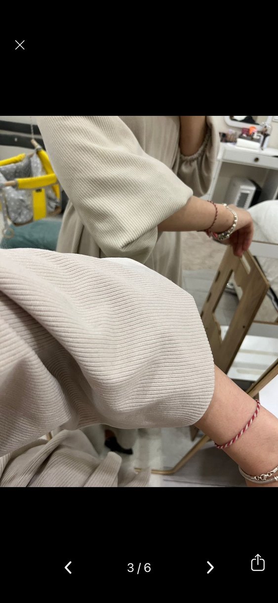 Bej Uzun Kollu Kuşaklı Kadın Elbise - Görsel 3